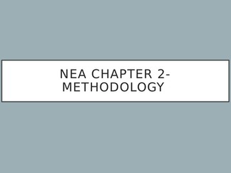 A-level Geography NEA methodology PPT