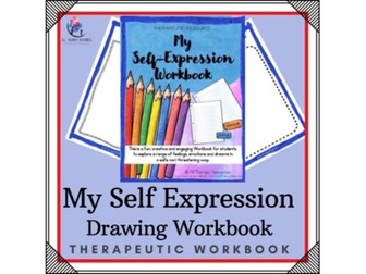 My Self-Expression Drawing Book - Creative Therapy Workbook - Lesson Plans