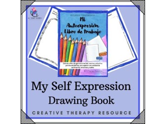 SPANISH VERSION - My Self-Expression Drawing Book - Creative Therapy Workbook