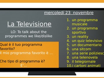 Che tipo di programma ti piace? - La televisione