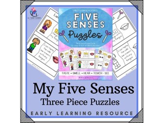 Five Senses - Three Piece Puzzles - Taste Smell Hear Touch See