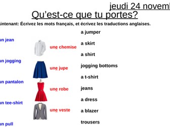 Clothes in French