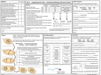 OCR Gateway GCSE Comb Science Biology B2 Revision Mat