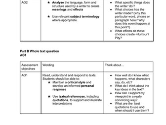 Assessment Objective Explainer English Literature Edexcel Student Friendly