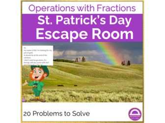 St. Patrick's Day Escape Room Operations with Fractions