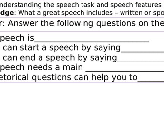 Basic SEN Speech Introduction AQA or Step Up