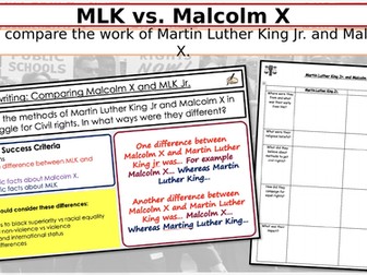 Martin Luther King vs Malcolm X TEACHER LED