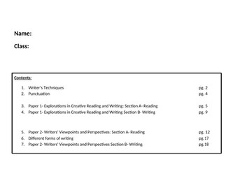 AQA GCSE English Language Revision Booklet