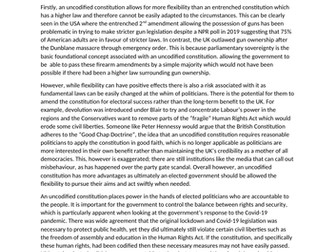 A* A-level Politics Essay - whether constitution should be codified