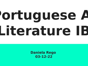 Portuguese A Literature (2 hour lesson)