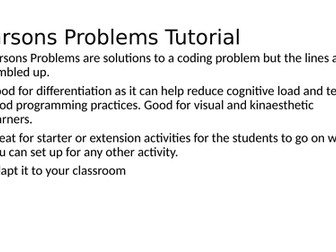 Parsons Problems Tutorial