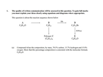 A2 Organic A LEVEL CHEMISTRY EXAM QUESTIONS