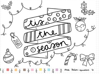 Equivalent Fractions Maths Christmas Colouring In (Winter)