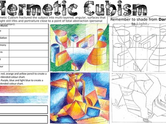 Cubism warm and cool colour tone gradation activity