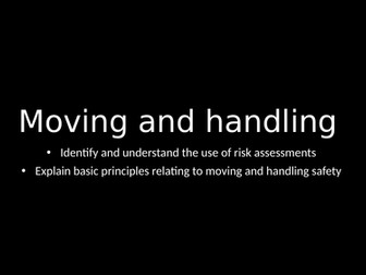 T level health/healthcare Moving and handling