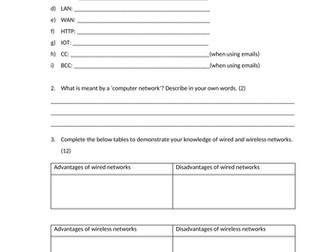KS3 Networks Assessment ICT