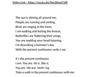 Present Continuous Song and gap fill exercises