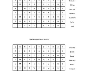 Maths Word Search