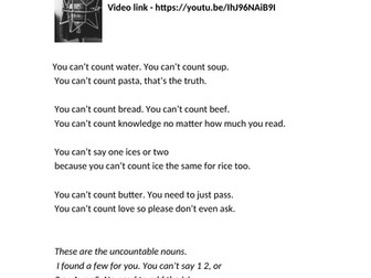 Uncountable Nouns Song