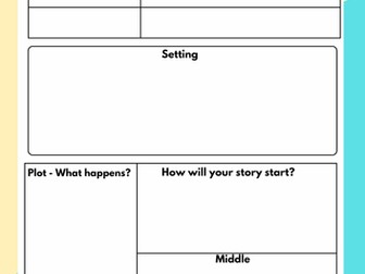 Story planner template for use in KS1 KS2 KS3 SEND