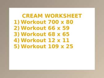 CREAM WORKSHEET 2