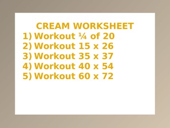 CREAM WORKSHEET 5