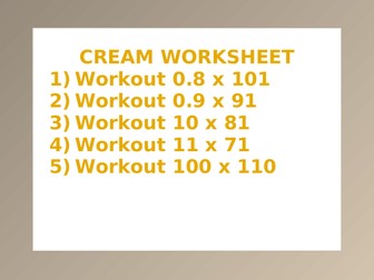 CREAM WORKSHEET 14