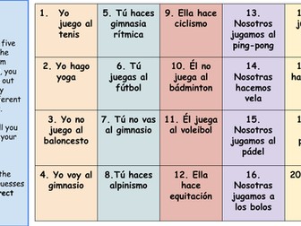 GCSE Los Deportes - Jackpot Game