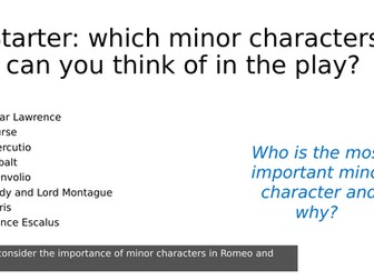 Romeo and Juliet: minor characters