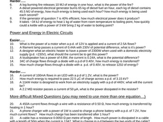 GCSE Physics Electrical Power Calculations