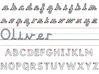 Pre cursive handwriting practise sheet