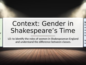 Gender in Shakespearean England