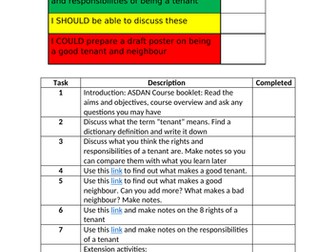 ASDAN Living Independently Short Course - module 4