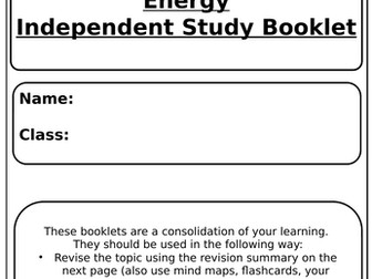 GCSE Chemistry Independent Study Booklet Energy