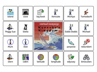 Kensuke's Kingdom Key Vocabulary Wordmat with Widgit Symbols (SEND)