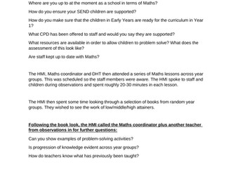 PRIMARY OFSTED INSPECTION EXPERIENCE MATHS DEEP DIVE JULY 2021