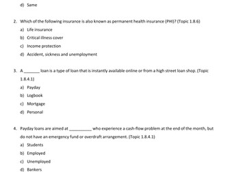 LIBF - Unit 3 - Diploma - MCQ Test 4