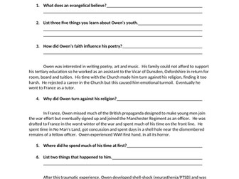 Wilfred Owen Context Comprehension