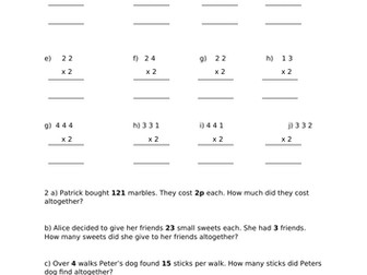 Three Digit Multiplication - Chimney Sums