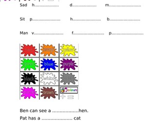 EAL support- cvc words and sentences (code A)
