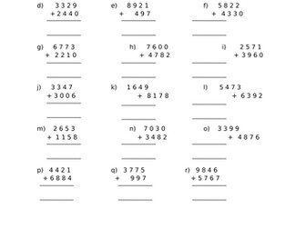 Numeracy - Adding HTU and Thousand