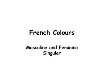 Display French Colour Flashcards (Masculine/Feminine Singular)