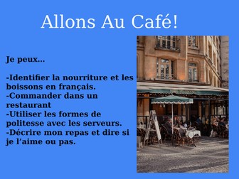 Allons Au Café! (Commander dans un Restaurant) French Notes Powerpoint