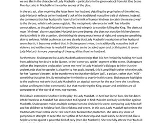 Grade 9 essay on gender in Macbeth