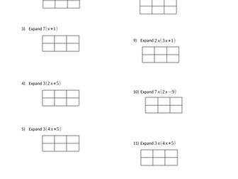 Expanding Single Brackets- Grid Method