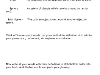 Space or Earth, Sun and moon activities