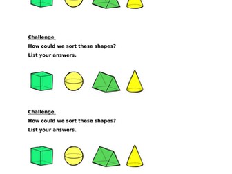 Sort 3D Shapes