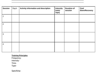 Training  program template (