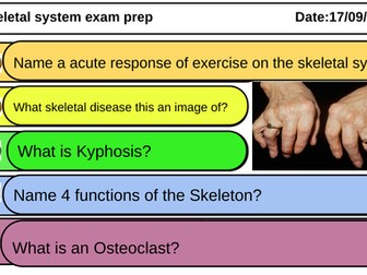Skeleton  Wars! Skeletal system revision lesson