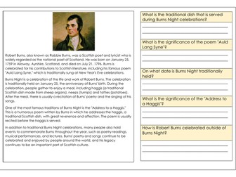 Robert Burns Reading Comprehension